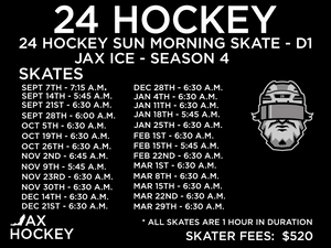 JAX HOCKEY - 24 HOCKEY - SUNDAY MORNING ADULT SKATE